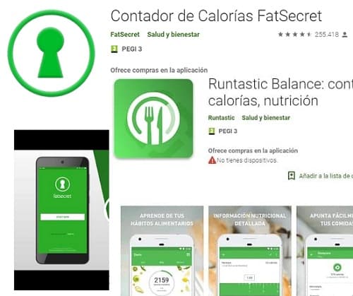 Contador de calorías fat secret app